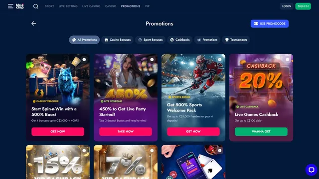 bluechip casino promotions