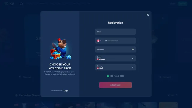 bluechip casino registration