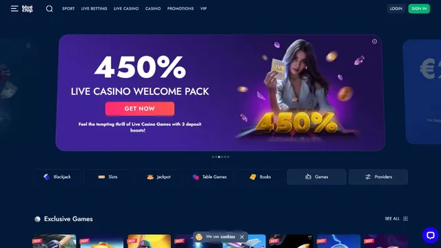bluechip casino website screen