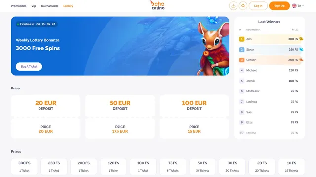 boho casino lotteries