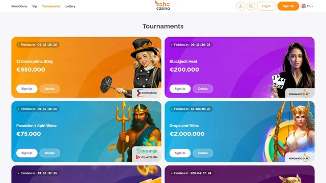 boho casino tournaments