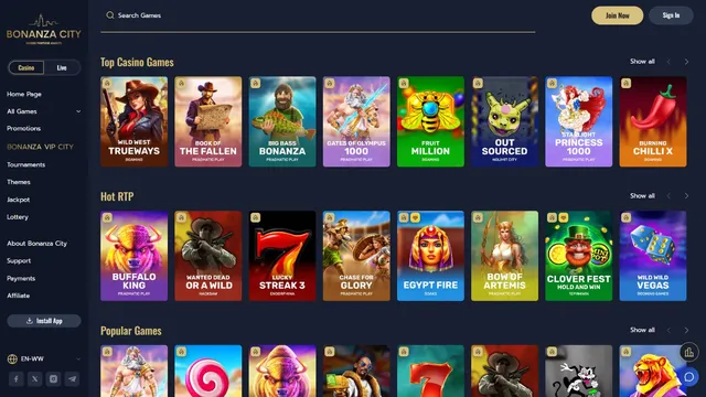 bonanzacity casino games