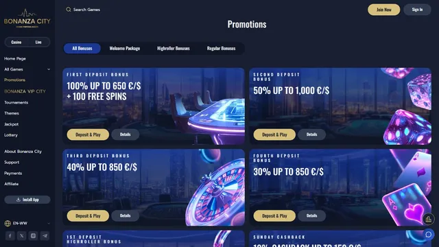 bonanzacity casino promotions