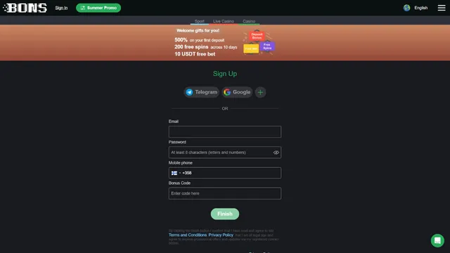 bons casino registration