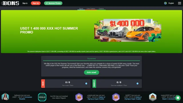 bons casino tournaments