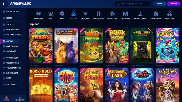 boomerang bet casino games