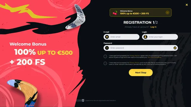 boomerang casino registration