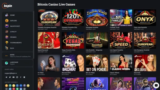 bspin casino live games