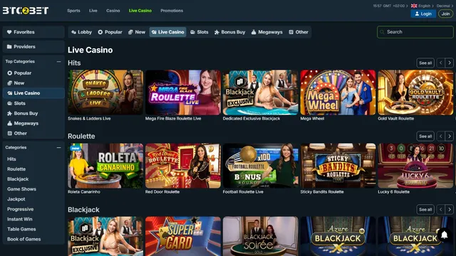 btc2bet casino live games