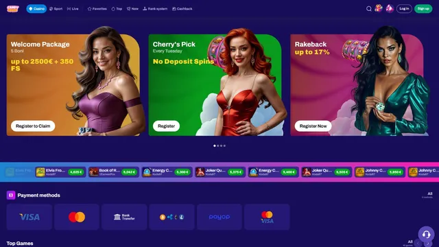 candyspinz casino website screen