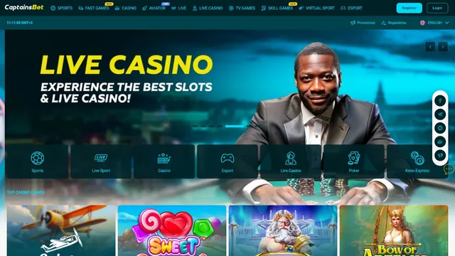 captainsbet casino website screen