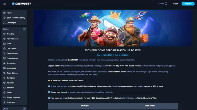 casinobet welcome bonus