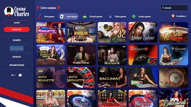casinocharles live games