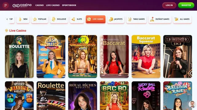 casino infinity live games
