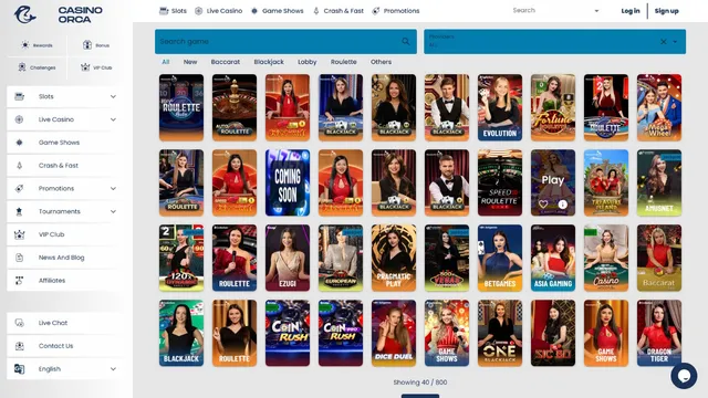 casino orca live games