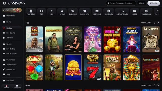 casinova casino games