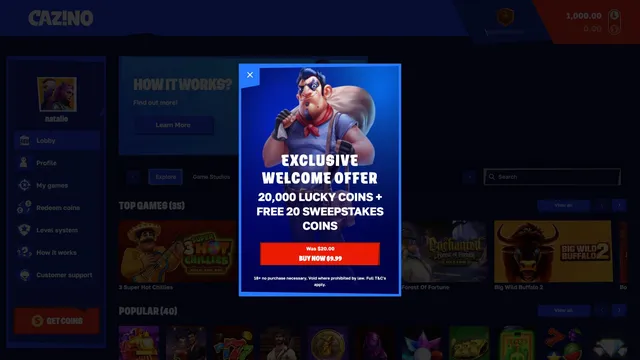 cazino casino welcome bonus