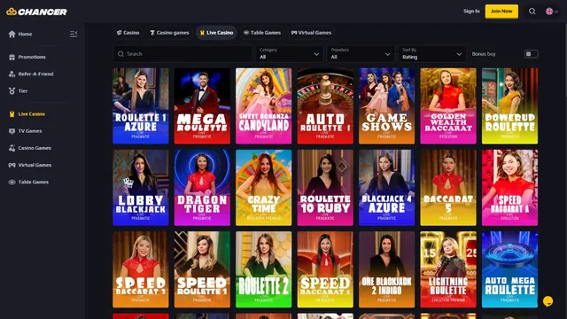 chancer casino live games