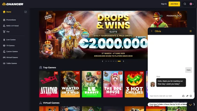 chancer casino support