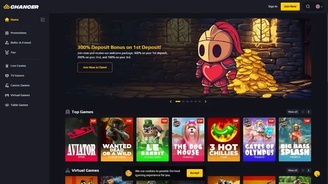 chancer casino website screen