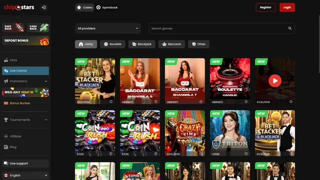chipstars casino live games