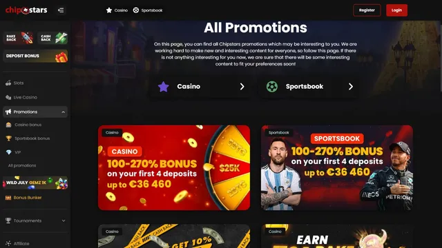chipstars casino promotions