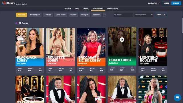 chipsy casino live games