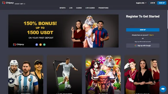 chipsy casino website screen