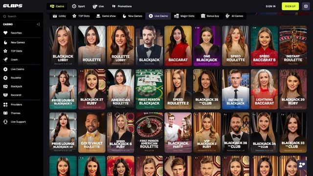 claps casino live games