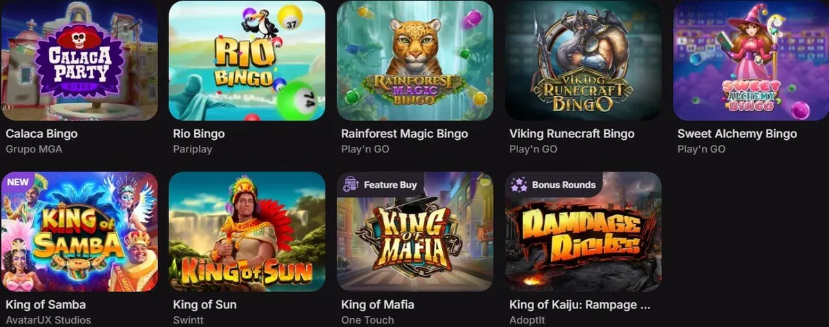 cloudbet casino bingo games