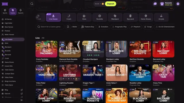 cloudbet casino live games