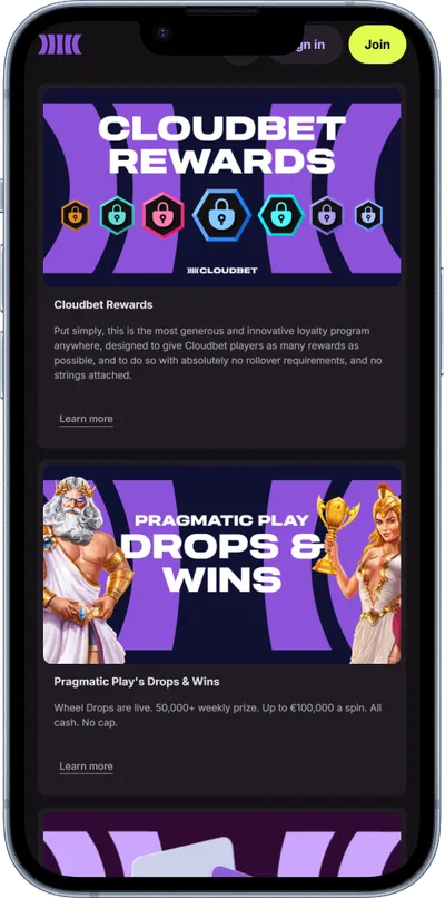 cloudbet sacino phone screen promo