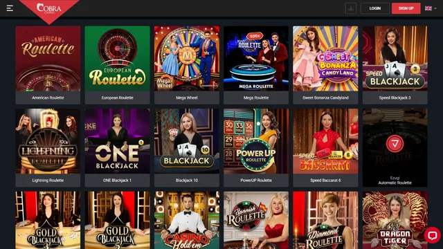 cobra casino website live games