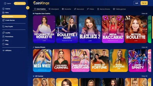 coinkings casino live games