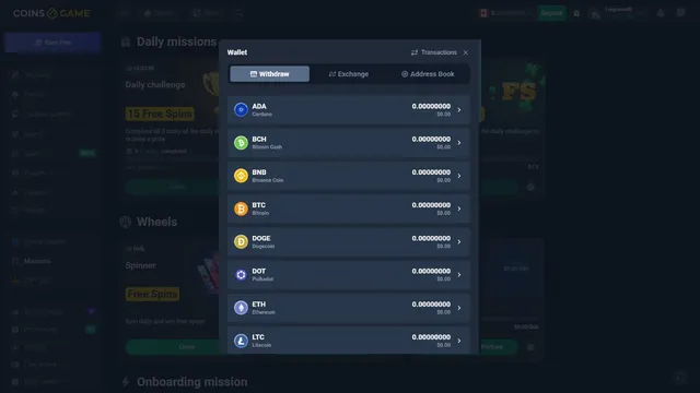 coins.game casino payments