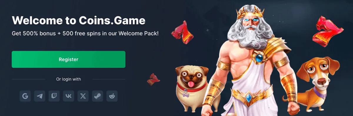 coinsgame casino welcome bonus