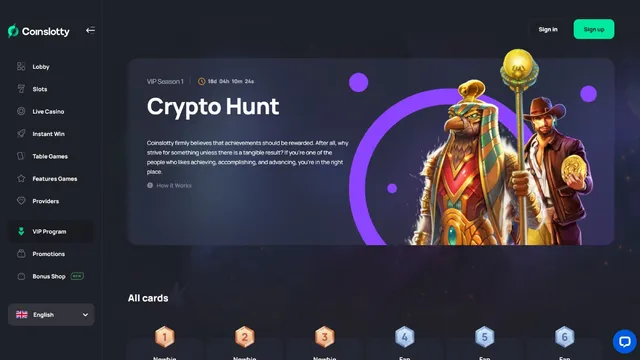 coinslotty casino vip club