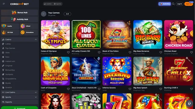 corgibet casino games