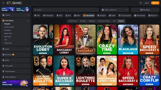 cosmicslot casino live games