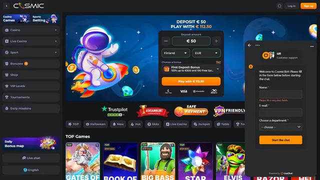 cosmicslot casino support