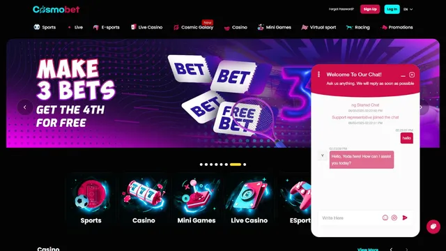 cosmo bet casino support