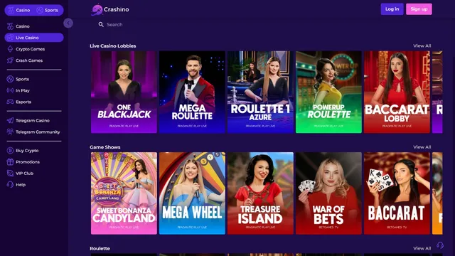 crashino casino live games