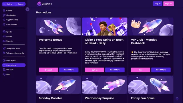 crashino casino promotions