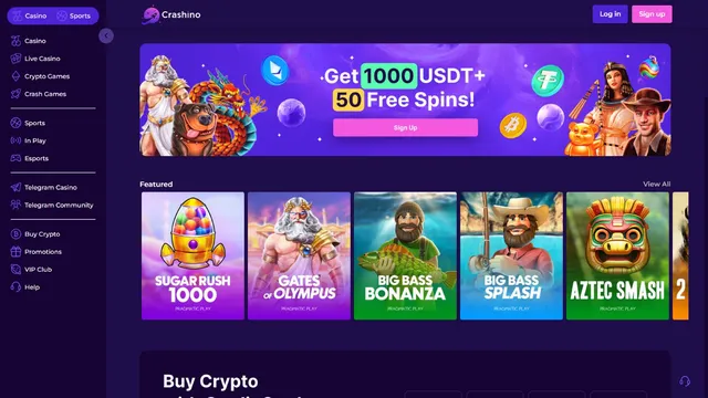 crashino casino website screen