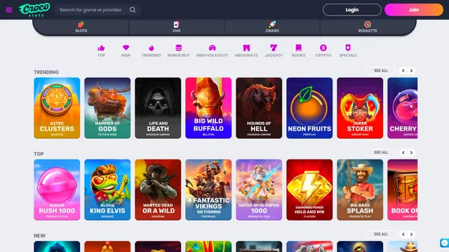 crocoslots casino games
