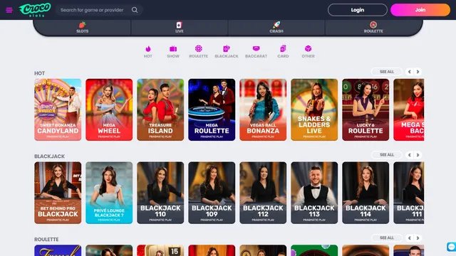 crocoslots casino live games