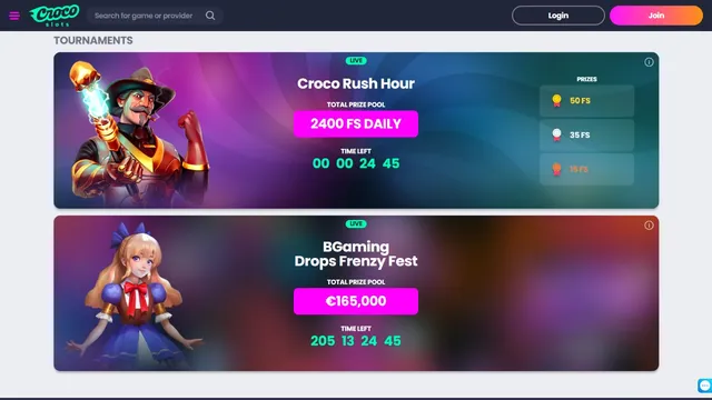 crocoslots casino tournaments