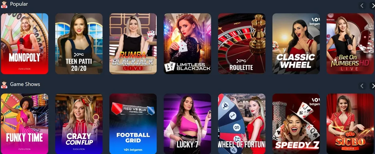 crypto games casino live games