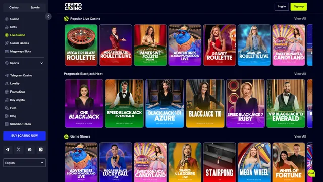 crypto casino live games