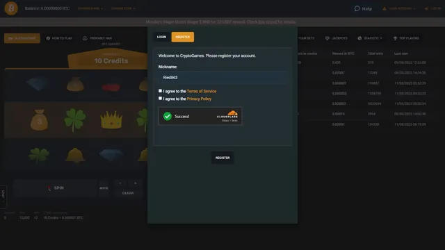 crypto.games casino registration